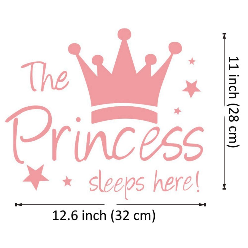 Maydahui 2 PCS Wall Sticker The Prince/Princess Sleep Here 12.6 Inch Little Crown Star Art Quotes Wall Decal Decor for Living Room Bedroom - Image 2